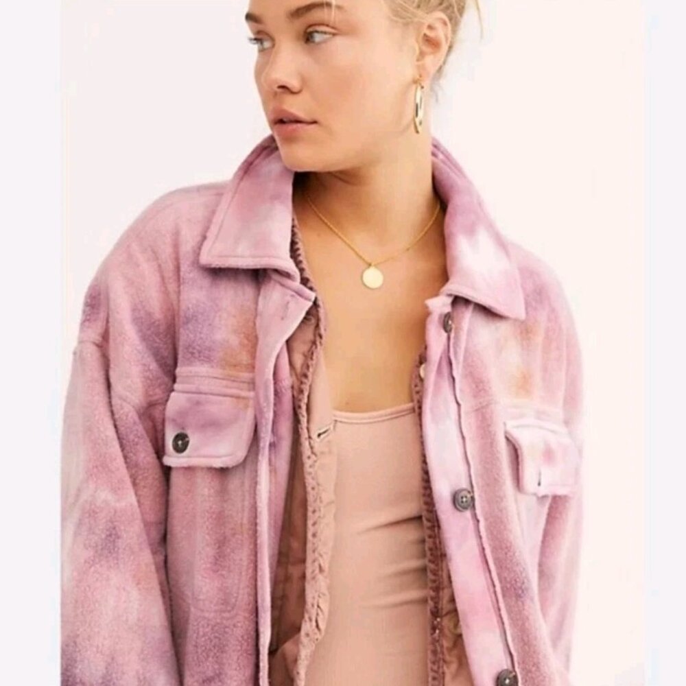 Free People Tie Dye Ruby Jacket Shacket Womens S … - image 3